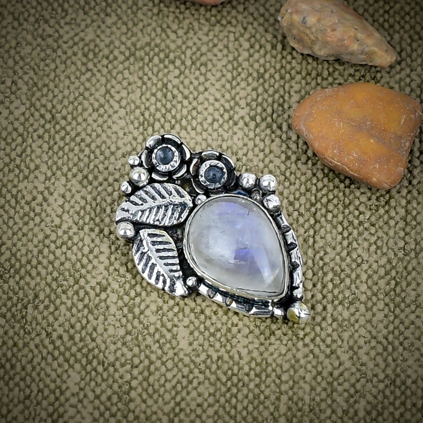 White Rainbow Moonstone 925 Sterling Silver Gemstone Rainbow Pendant ~ Pear Shape Pendant ~ June Birthstone Pendant ~ Gift For Anniversary